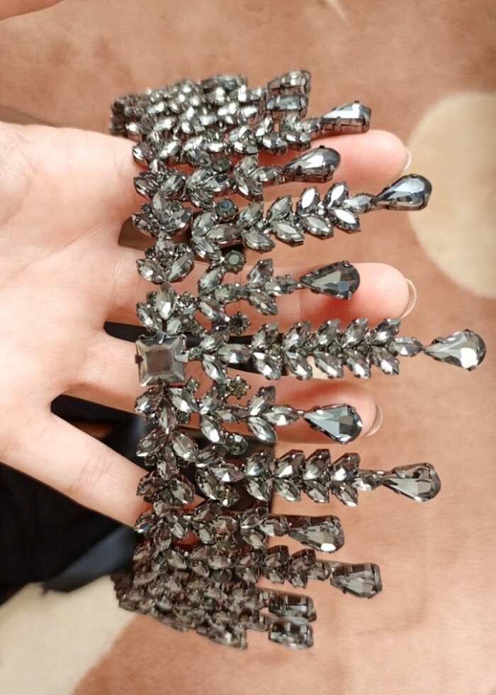 Eldiven ve halay mendili taç, küpe  - Görsel 5