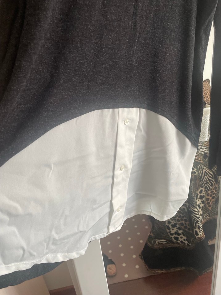 Gri Pamuklu Örgü Uzun Kollu Kadın Kazak - Görsel 4