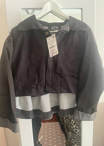 Siyah keten yün Kadın Ceket - Zara - Görsel 5