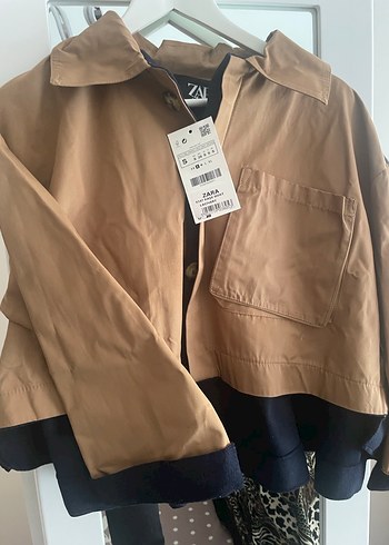 Düğmeli Kahverengi Kısa Kadın ceket keten yün - Görsel 3