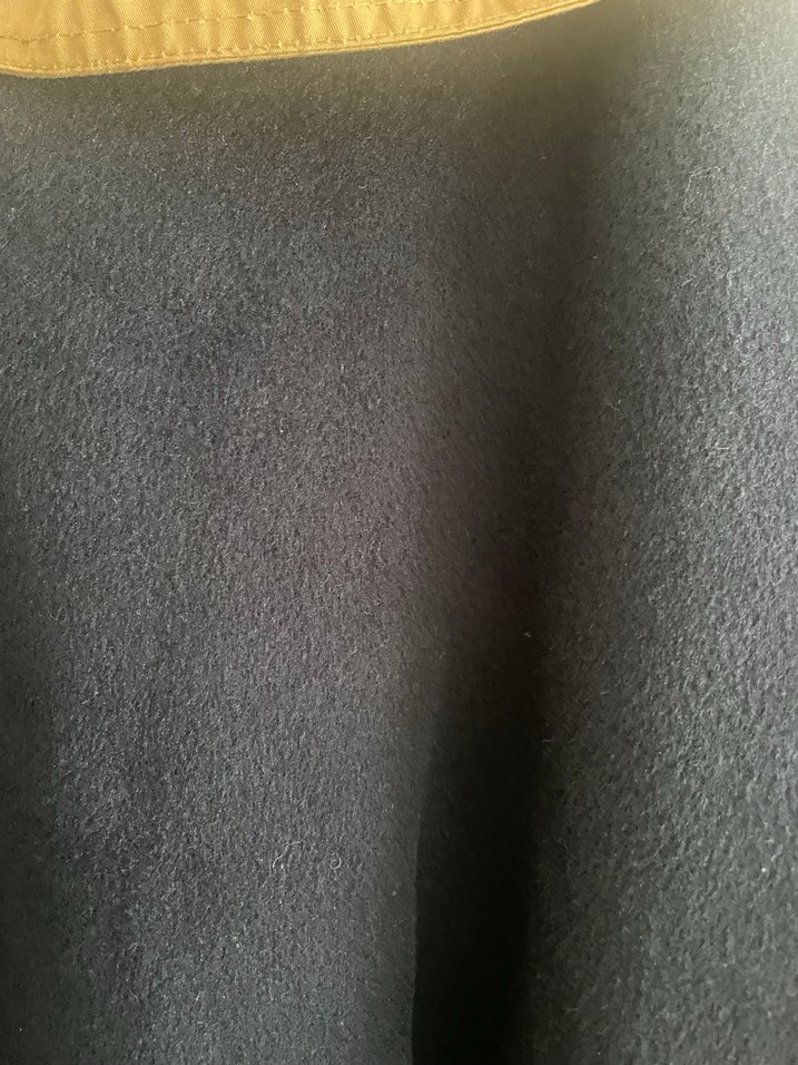 Düğmeli Kahverengi Kısa Kadın ceket keten yün - Görsel 5