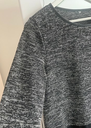 Gri Örgü Kadın Salaş Sweatshirt - Görsel 5