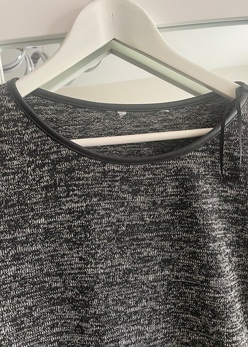 Gri Örgü Kadın Salaş Sweatshirt - Görsel 3