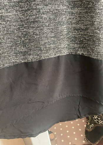 Gri Örgü Kadın Salaş Sweatshirt - Görsel 4