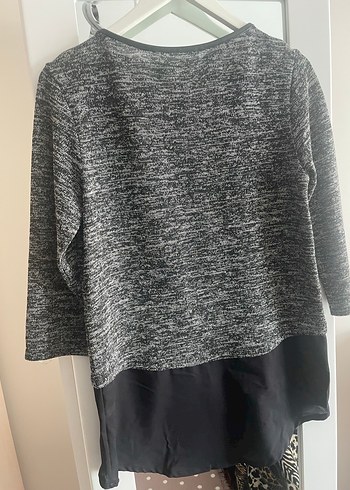 Gri Örgü Kadın Salaş Sweatshirt - Görsel 2