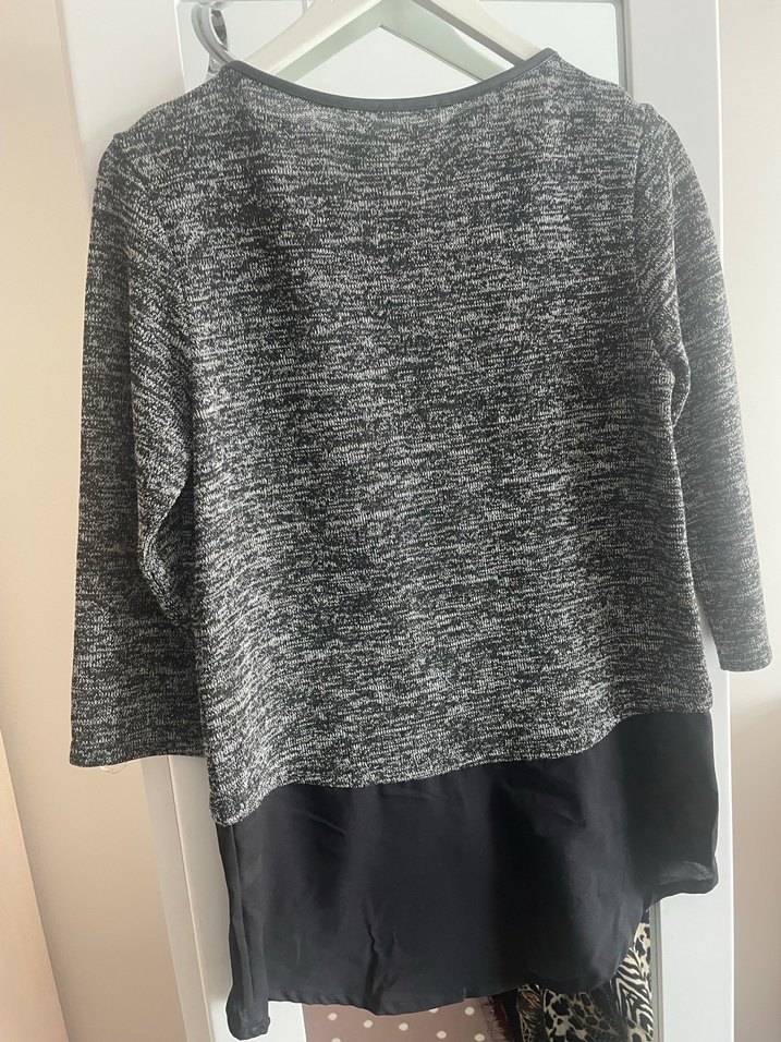 Gri Örgü Kadın Salaş Sweatshirt - Görsel 2