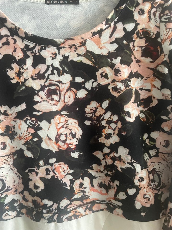 Detaylı Çiçek Desenli Uzun Kollu Bluz - Görsel 4