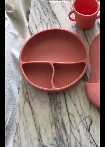 Pastel Pembe Bebek Tabak, Çatal, Bıçak ve Önlük Seti - Görsel 3