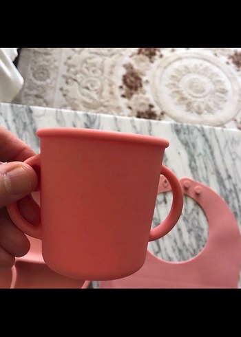 Pastel Pembe Bebek Tabak, Çatal, Bıçak ve Önlük Seti - Görsel 4