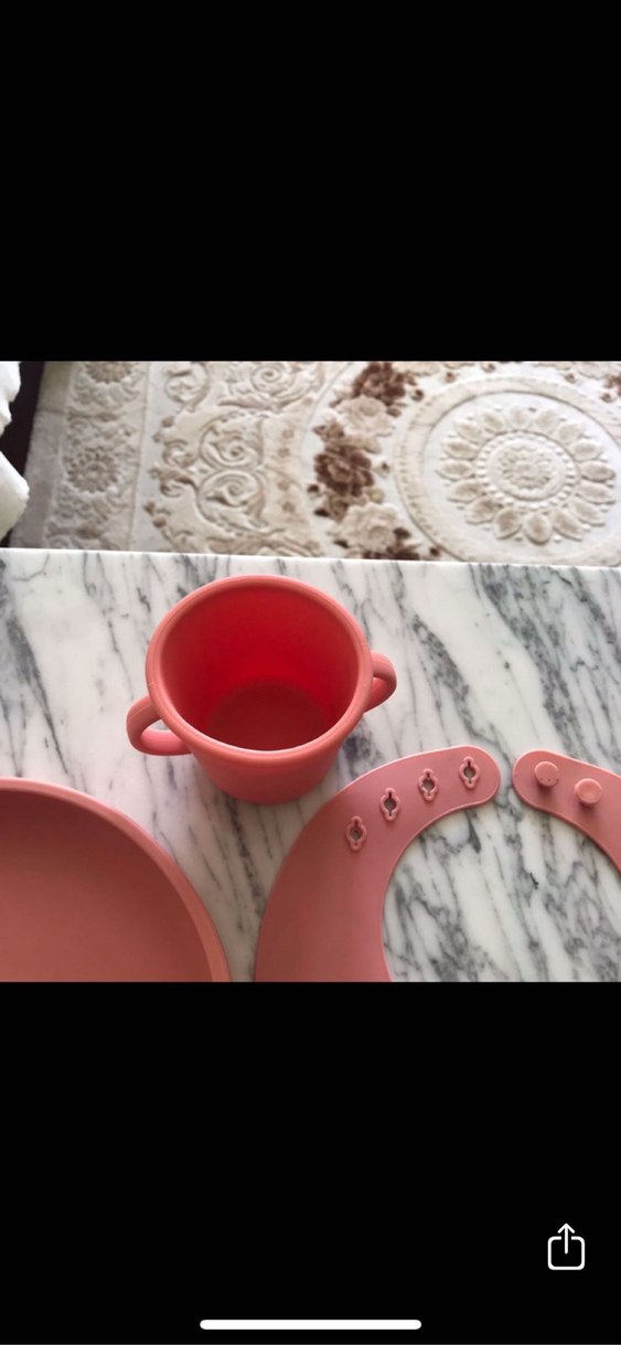 Pastel Pembe Bebek Tabak, Çatal, Bıçak ve Önlük Seti - Görsel 2