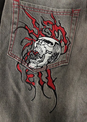 Afllliction type skull baggy pantolon - Görsel 3