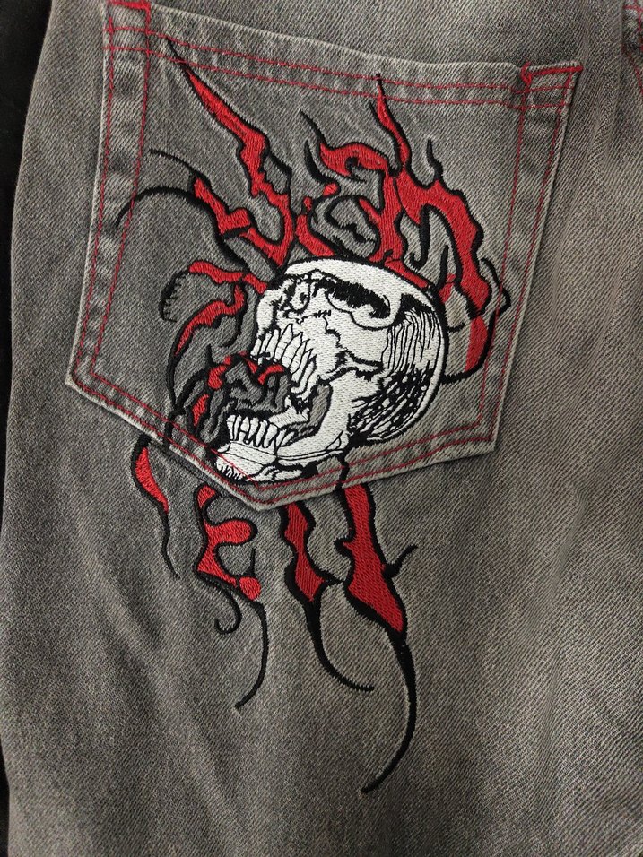 Afllliction type skull baggy pantolon - Görsel 3