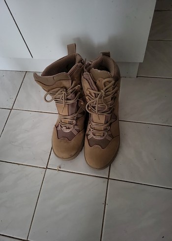 Bej Süet Kamuflaj Desenli Bağcıklı Erkek Bot - Görsel 2