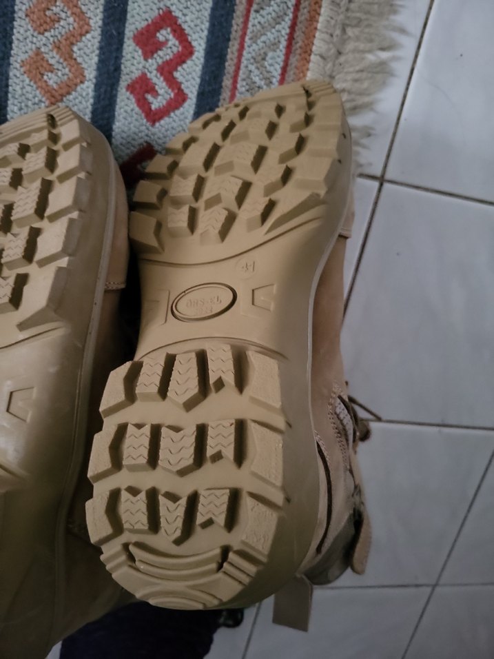 Bej Süet Kamuflaj Desenli Bağcıklı Erkek Bot - Görsel 5