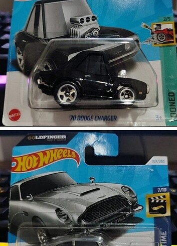 Hot wheels aston martin ve dodge tooned charger