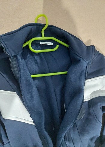 Fermuarlı Mavi Yüksek Yakalı Spor Ceket - Görsel 3