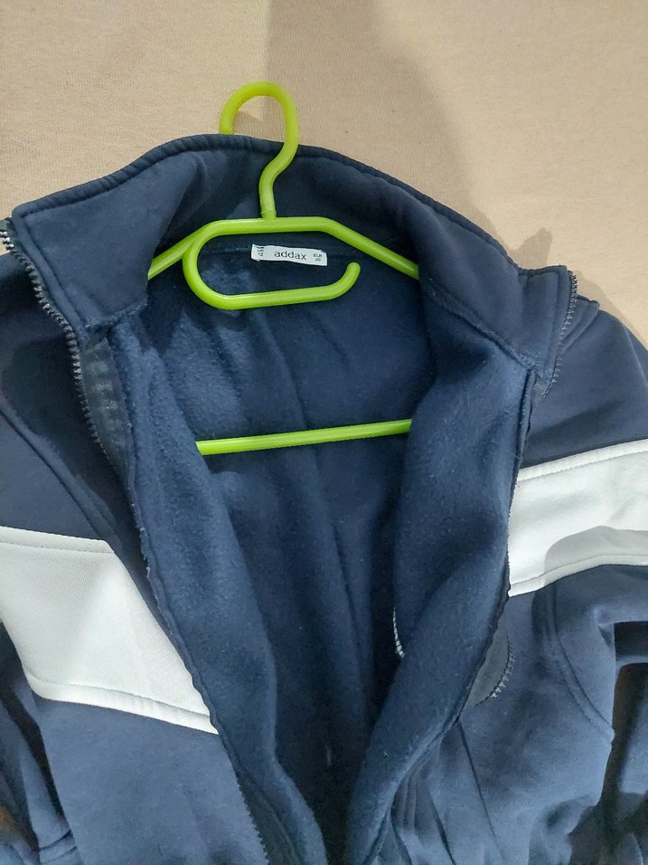 Fermuarlı Mavi Yüksek Yakalı Spor Ceket - Görsel 3