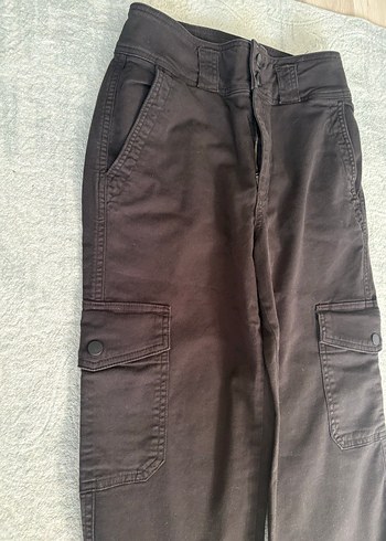 Kadın Siyah Salaş Midi Kumaş Pantolon - Görsel 2