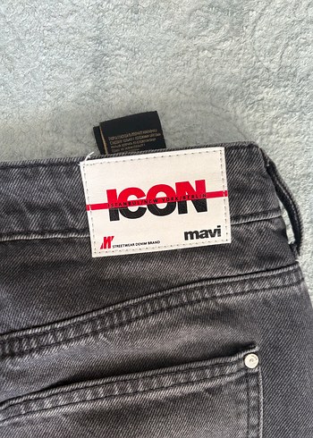 Gri Kadın Bol Kesim Denim Pantolon - Görsel 5