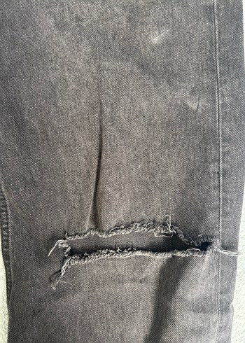 Gri Kadın Bol Kesim Denim Pantolon - Görsel 3