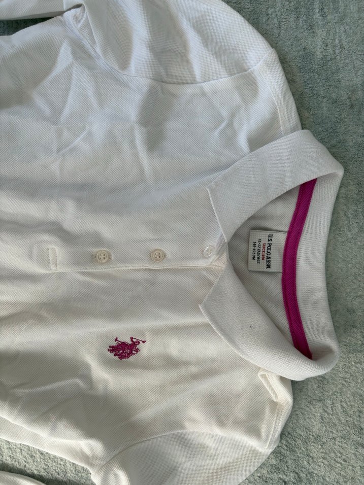 Kızlar için Beyaz Uzun Kollu Polo Tişört - Görsel 2