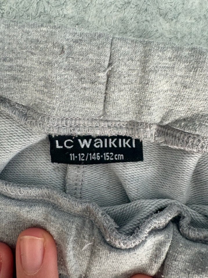 Gri Rahat Kesim Kadın Keten Eşofman Altı - Görsel 2