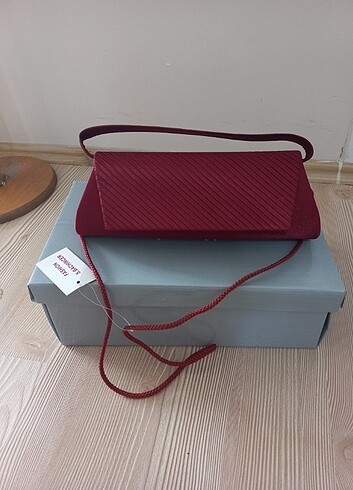 Bordo abiye çanta 