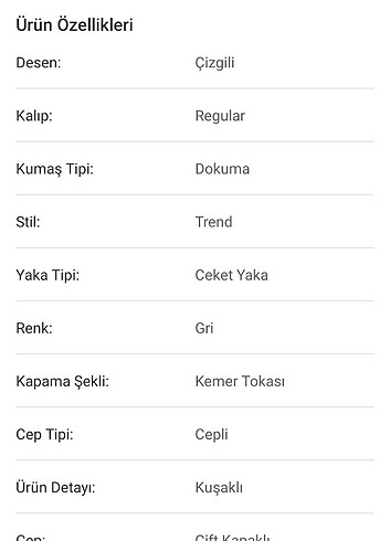 Diğer Kendinden Çizgili Kuşaklı Kaşe Ceket