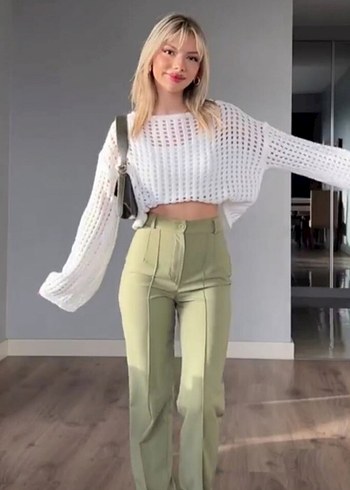 Trendyol & Milla Kadın Haki Midi Pantolon