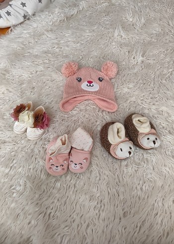 bebek şapkasi panduf ve ev pabuçları - Görsel 2