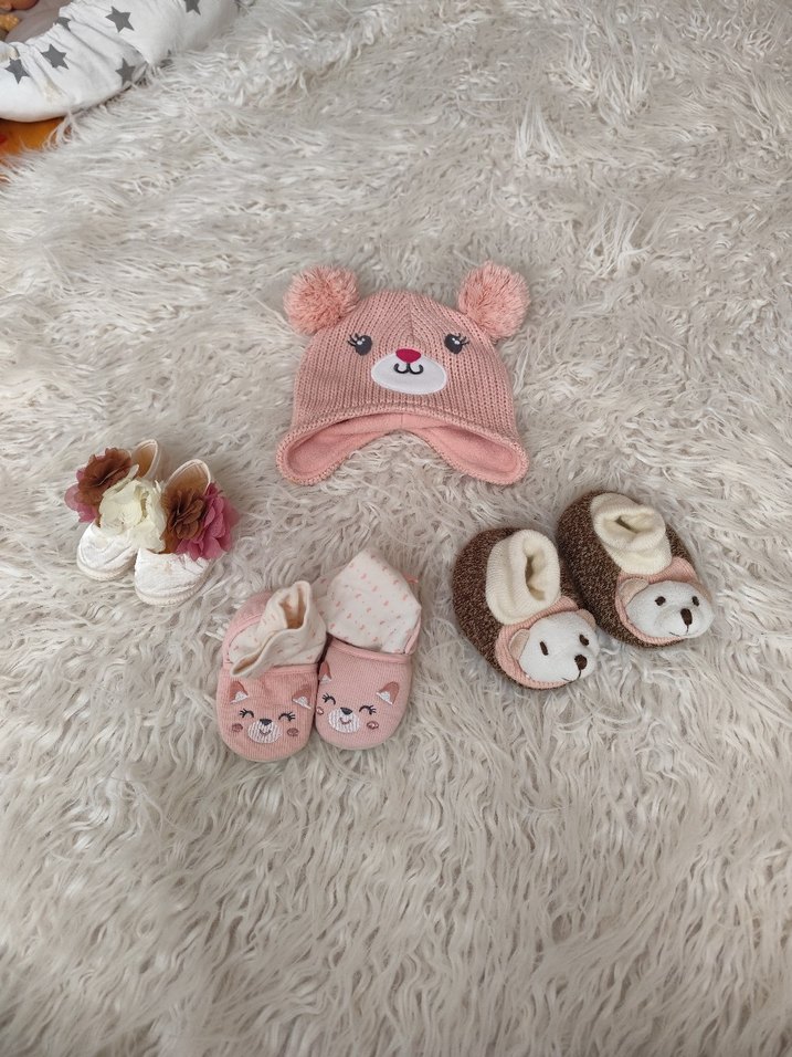 bebek şapkasi panduf ve ev pabuçları - Görsel 2