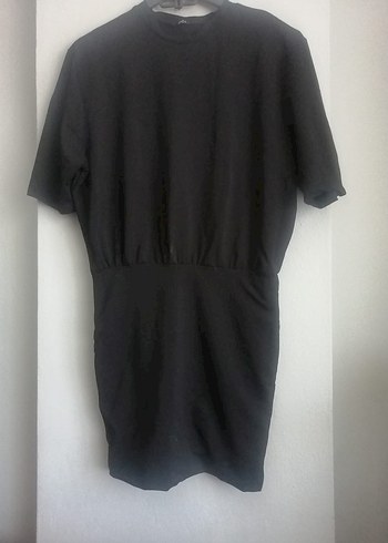 Siyah Midi Kemerli V Yakalı Kadın Elbise - Görsel 2