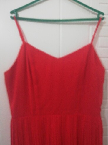 Diğer Şifon kırmızı askılı elbise 