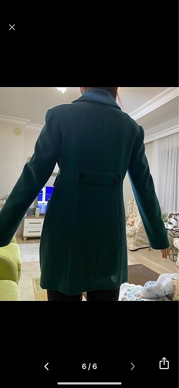 40 Beden yeşil Renk Parantez kaşe mont