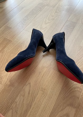 39 Beden Lacivert Süet Stiletto Topuklu Kadın Ayakkabı