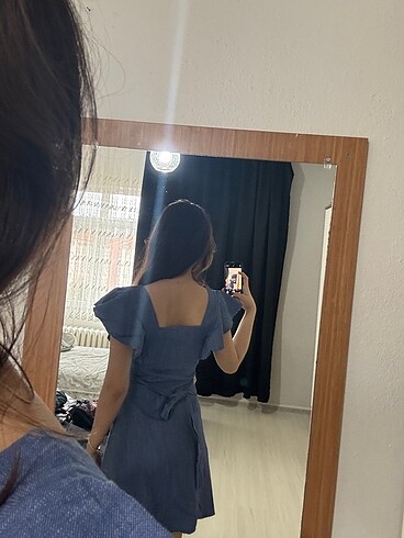 Diğer Kot görünümlü keten elbise