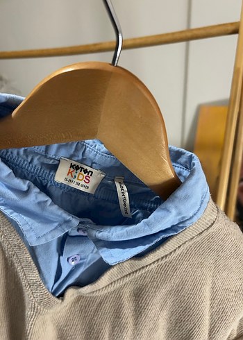 Gri V Yaka Triko Kazak - Görsel 6