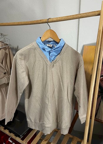 Gri V Yaka Triko Kazak - Görsel 4