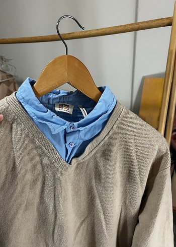 Gri V Yaka Triko Kazak - Görsel 5