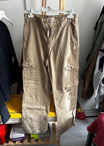 Kemerli Kahverengi Keten Rahat Pantolon - Görsel 6