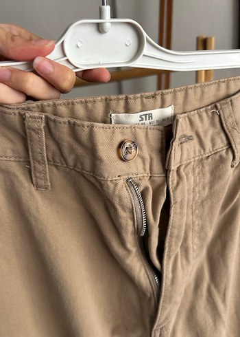 Kemerli Kahverengi Keten Rahat Pantolon - Görsel 4