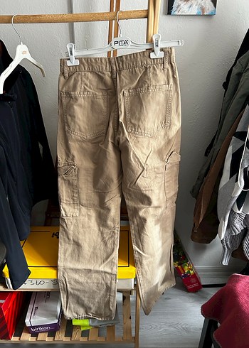 Kemerli Kahverengi Keten Rahat Pantolon - Görsel 2