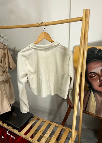 Bej Düğmeli Keten Kadın Gömlek - Görsel 3