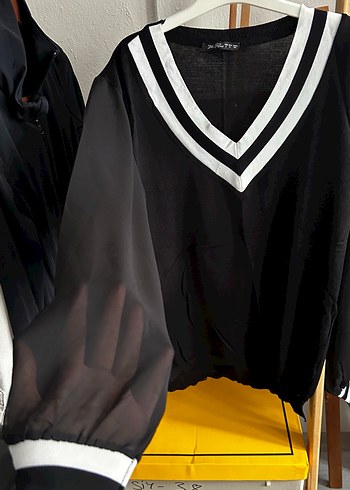 Kadın Siyah V Yaka Pamuklu Triko Kazak - Görsel 3