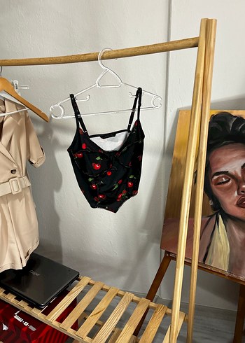 Siyah Desenli Mini Straplez Büstiyer - Görsel 2