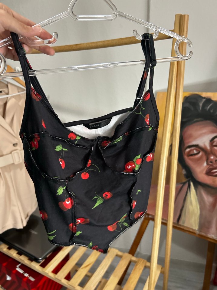 Siyah Desenli Mini Straplez Büstiyer - Görsel 4