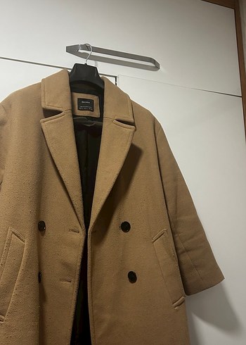 Düğmeli Camel Renk Uzun Kaban - Görsel 2