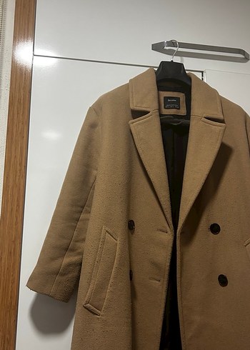 Düğmeli Camel Renk Uzun Kaban - Görsel 7