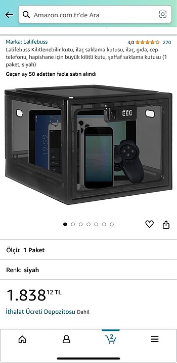 Beden siyah Renk Şifreli plastik Saklama Kutusu