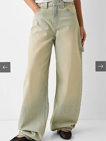 32 Beden turkuaz Renk Bershka Balon jean